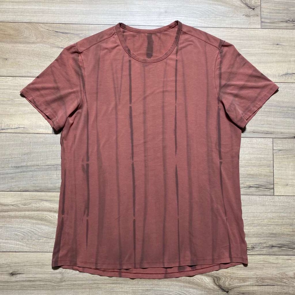 Lululemon Mens 5 Year Basic Tee In Vertical Spray Tie Dye Brown